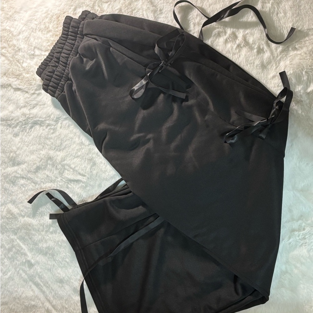 Black Wrap Skirt with Ribbon Ties